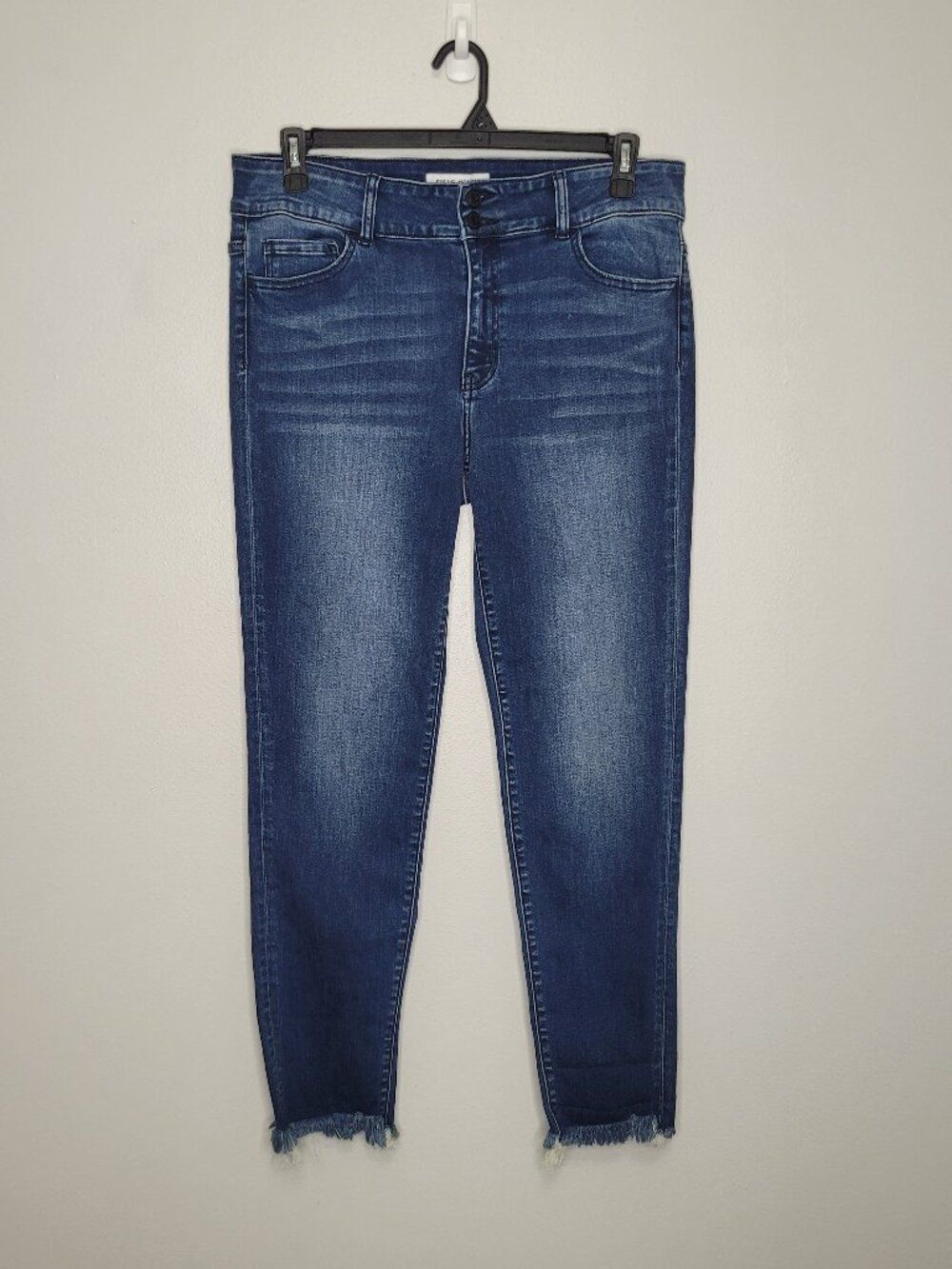 Flying Monkey dark blue skinny stretch double button ankle jeans size 32